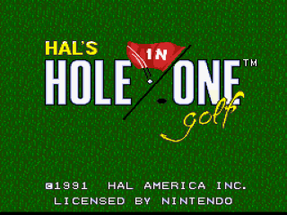 Hal's Hole in One Golf title screen for Super Nintendo